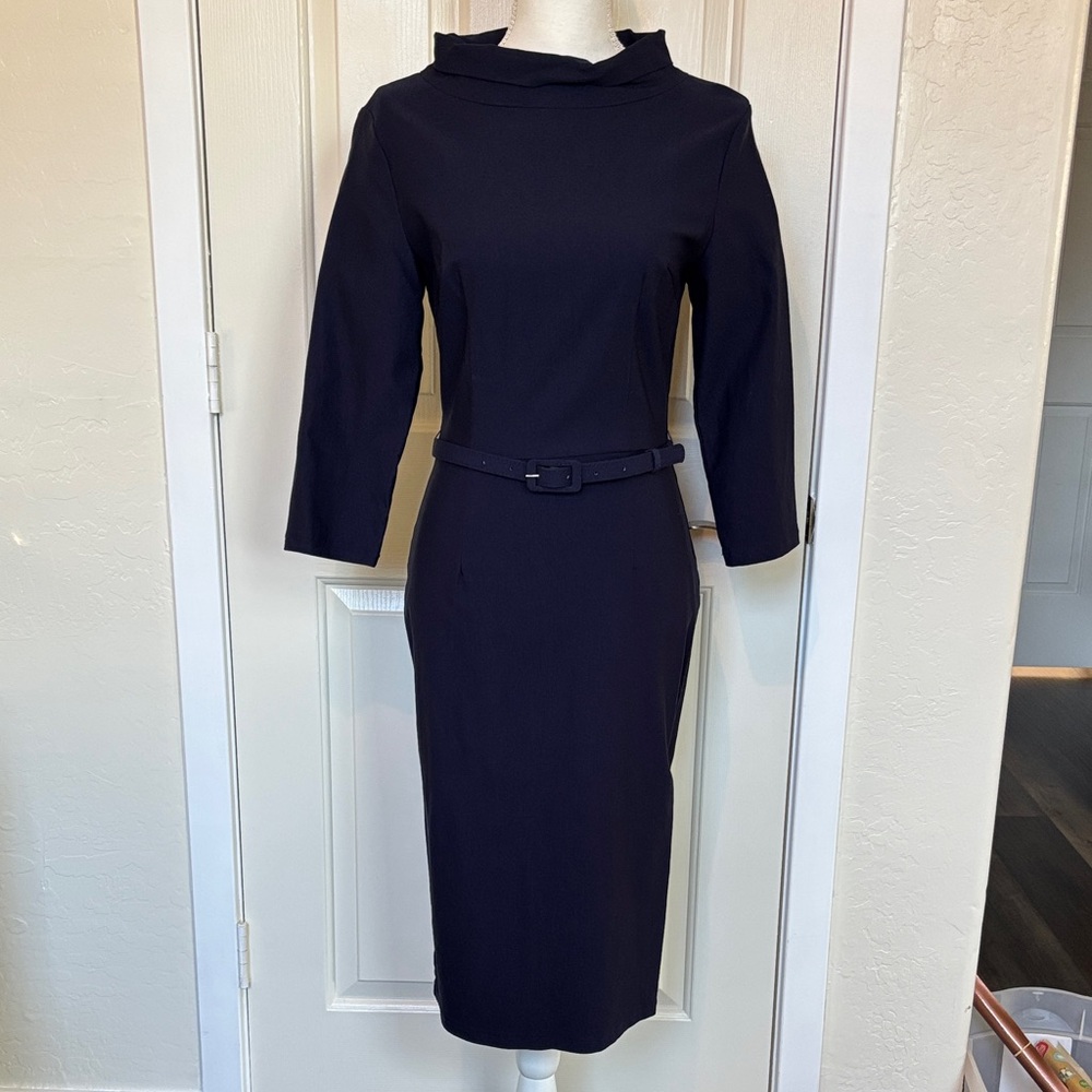 Vintage Style 1950s Belted Pencil Dress